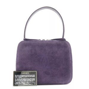 CHANEL One handle Handbag COCO Mark purple Suede Women